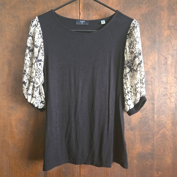 Tahari Tops - Tahari Snakeskin Puffy Sleeved Top, M